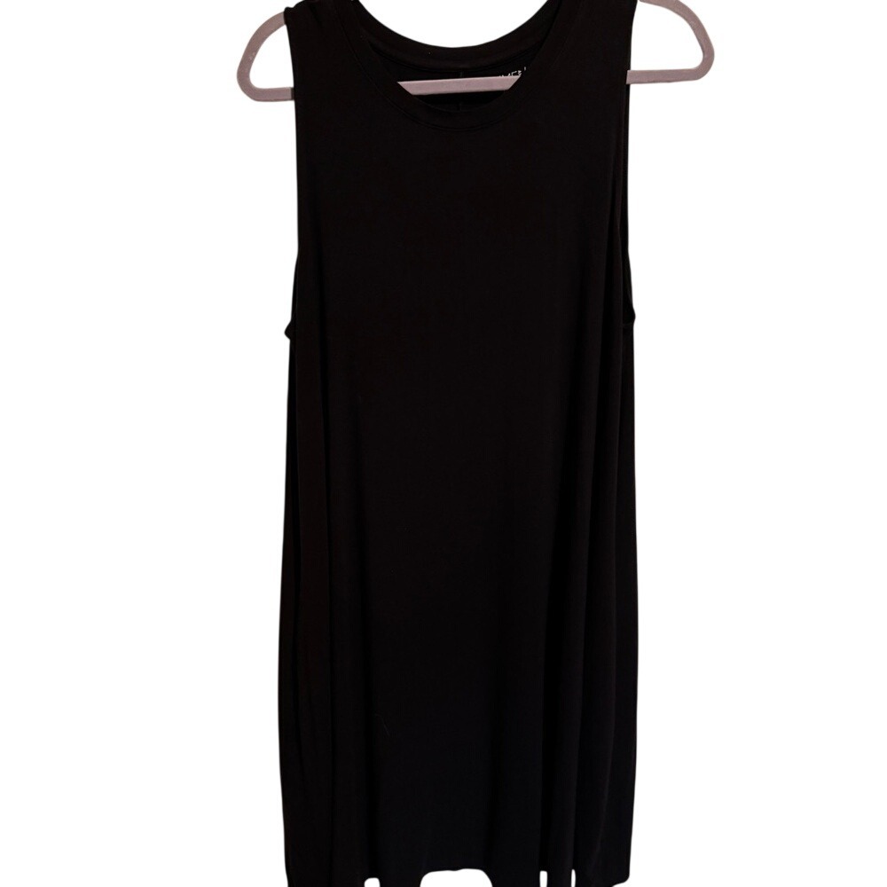 Time and Tru‎ Black Sleeveless Swing Dress XL 16 18 Rayon Spandex